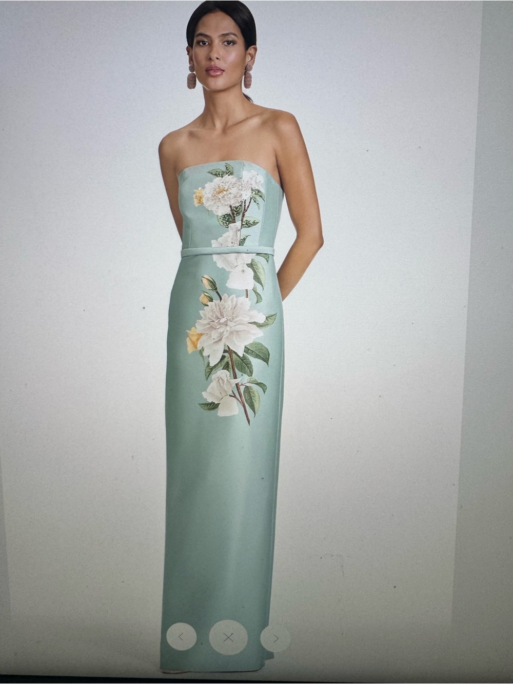 Sachin + Babi Strapless Sophia gown Mint Floral Column Gown - Picture 3 of 8